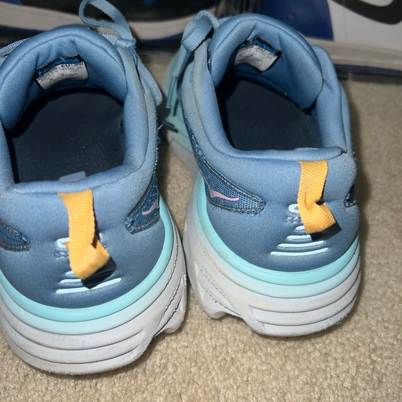 HOKA One One Bondi 8 Running Sneakers Shoes Women's Size 9D Wide Blue Pink - Picture 6 of 7